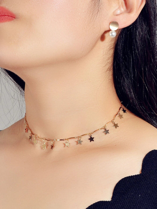 Parure Collier Soleil Étoilé & Boucles d'Oreilles