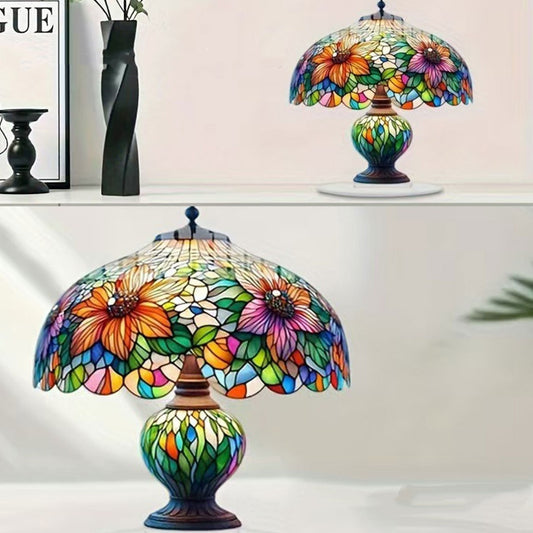 Lampe Retro vitrail “Fleurs de Lumière”