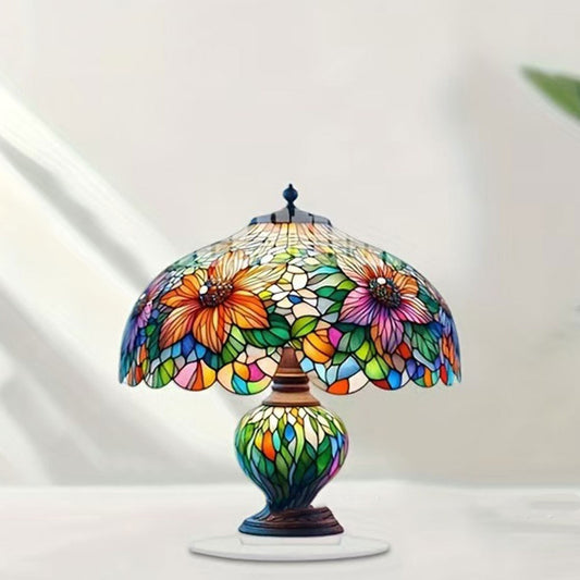 Lampe Retro vitrail “Fleurs de Lumière”