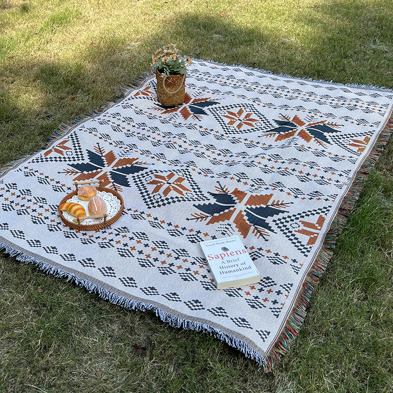 Tapis bohème ethnique en chenille