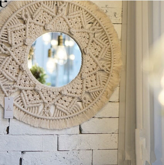 Miroir Macramé - Tissage bohème en coton