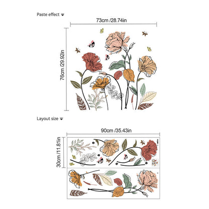 Art Mural Bohème – Fleurs Sauvages Poétiques