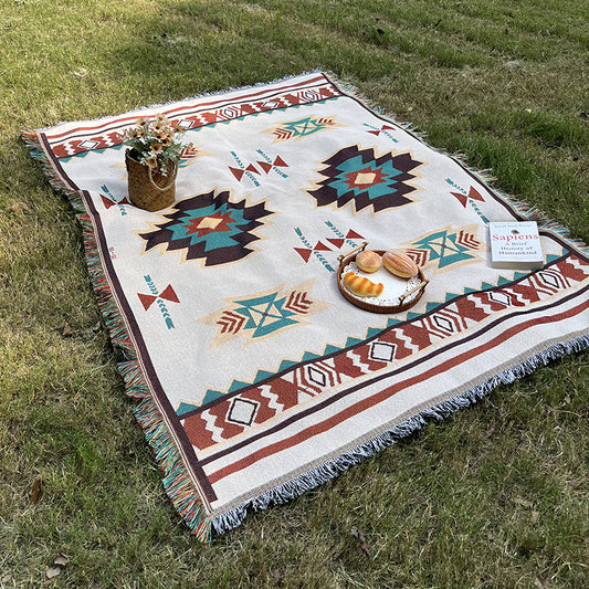 Tapis bohème ethnique en chenille