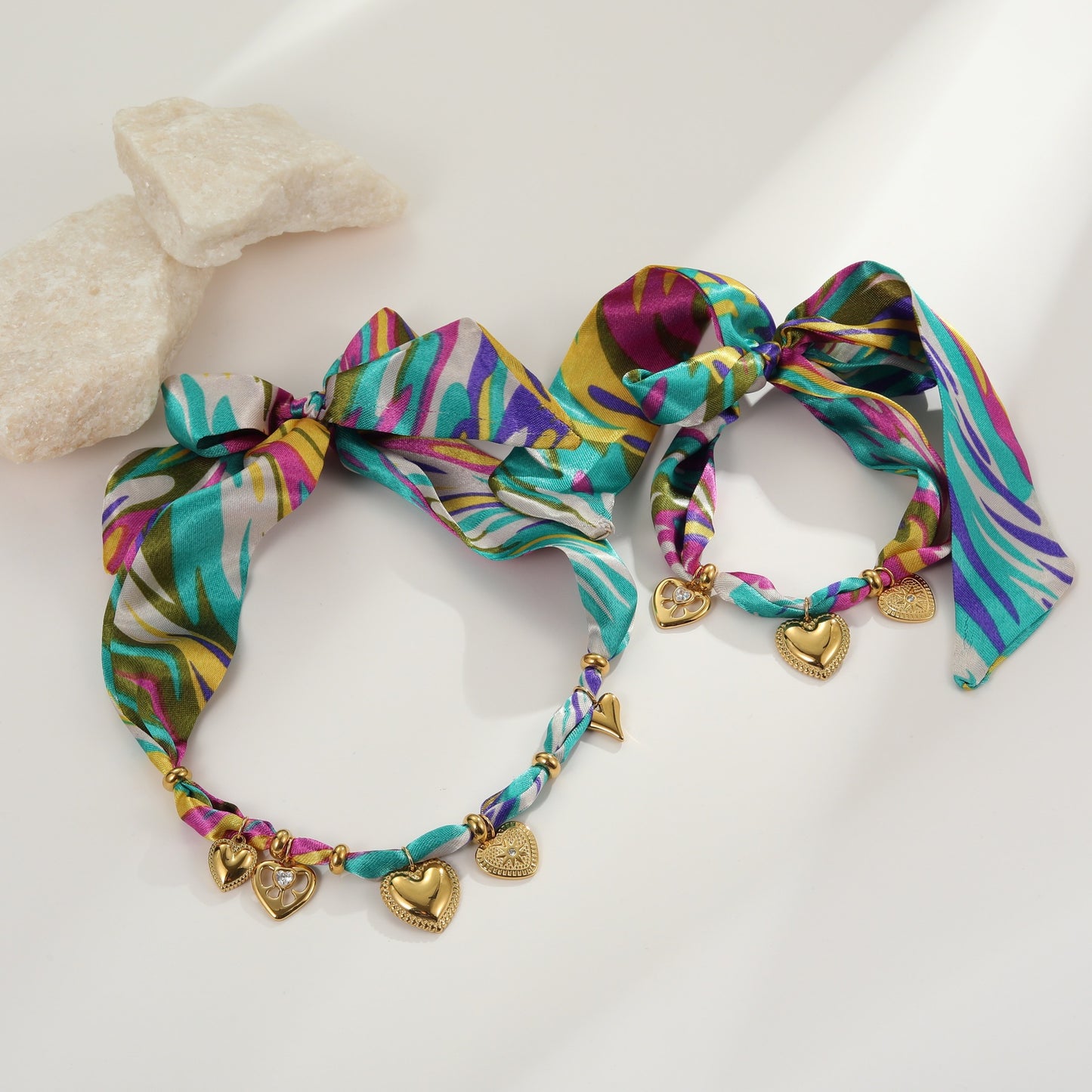 Bracelet Coeurs Bohèmes Plaqué Or 18K