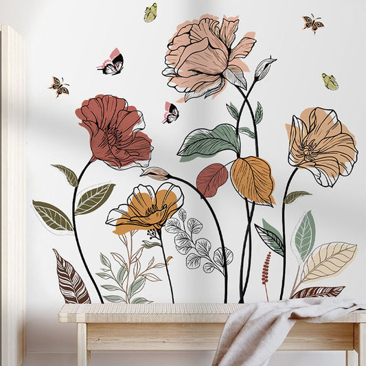 Art Mural Bohème – Fleurs Sauvages Poétiques
