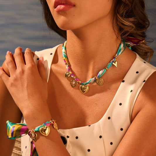 Bracelet Coeurs Bohèmes Plaqué Or 18K