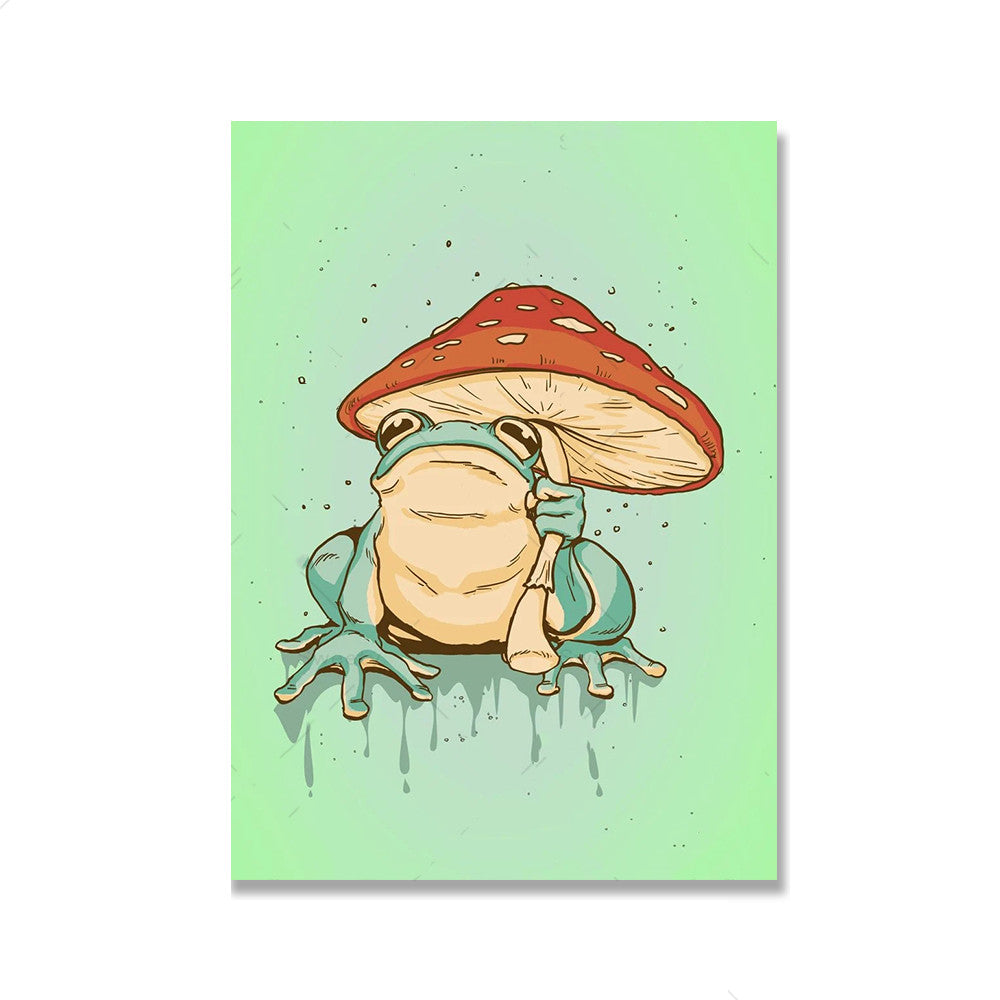 Toile 'La Grenouille & le Champignon'.